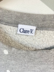 Clare V. Grey Splatter Paint Sweatshirt