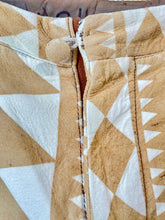 Vintage Western Tan White Suede Patterned Pants