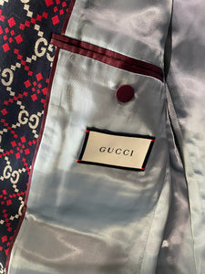 Gucci Navy, Red, and White GG Monogram Blazer