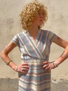 Vintage 70s Rare Issey Miyake Striped Dress