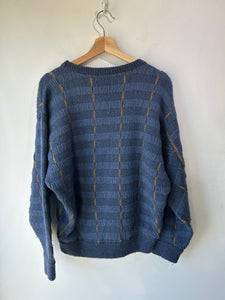 Vintage Issey Men Miyake Blue Wool Sweater