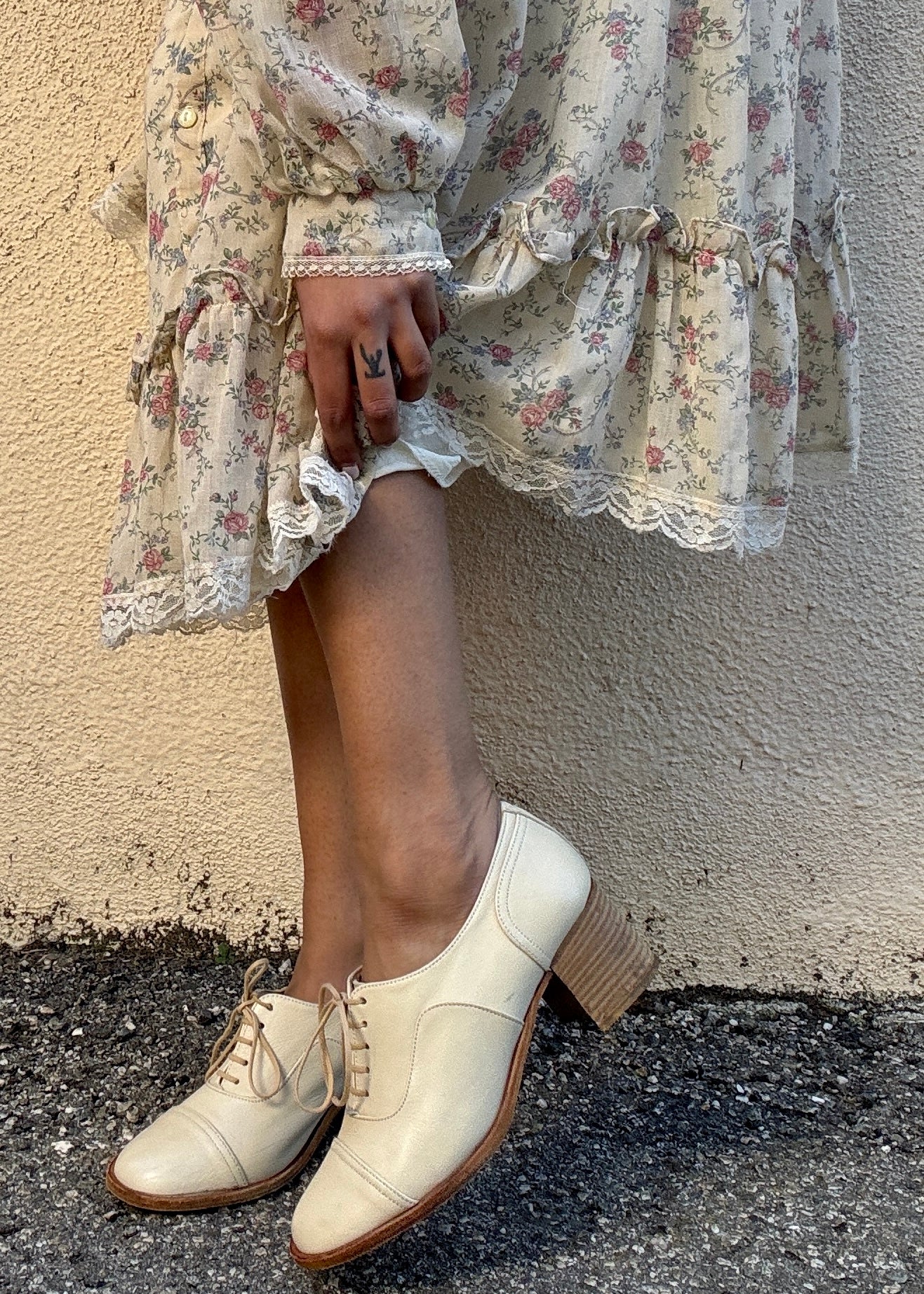 Vintage Robert Clergerie White Spectator Heels - The Curatorial Dept.