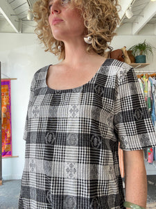 Ace & Jig Black and White Checkered Top