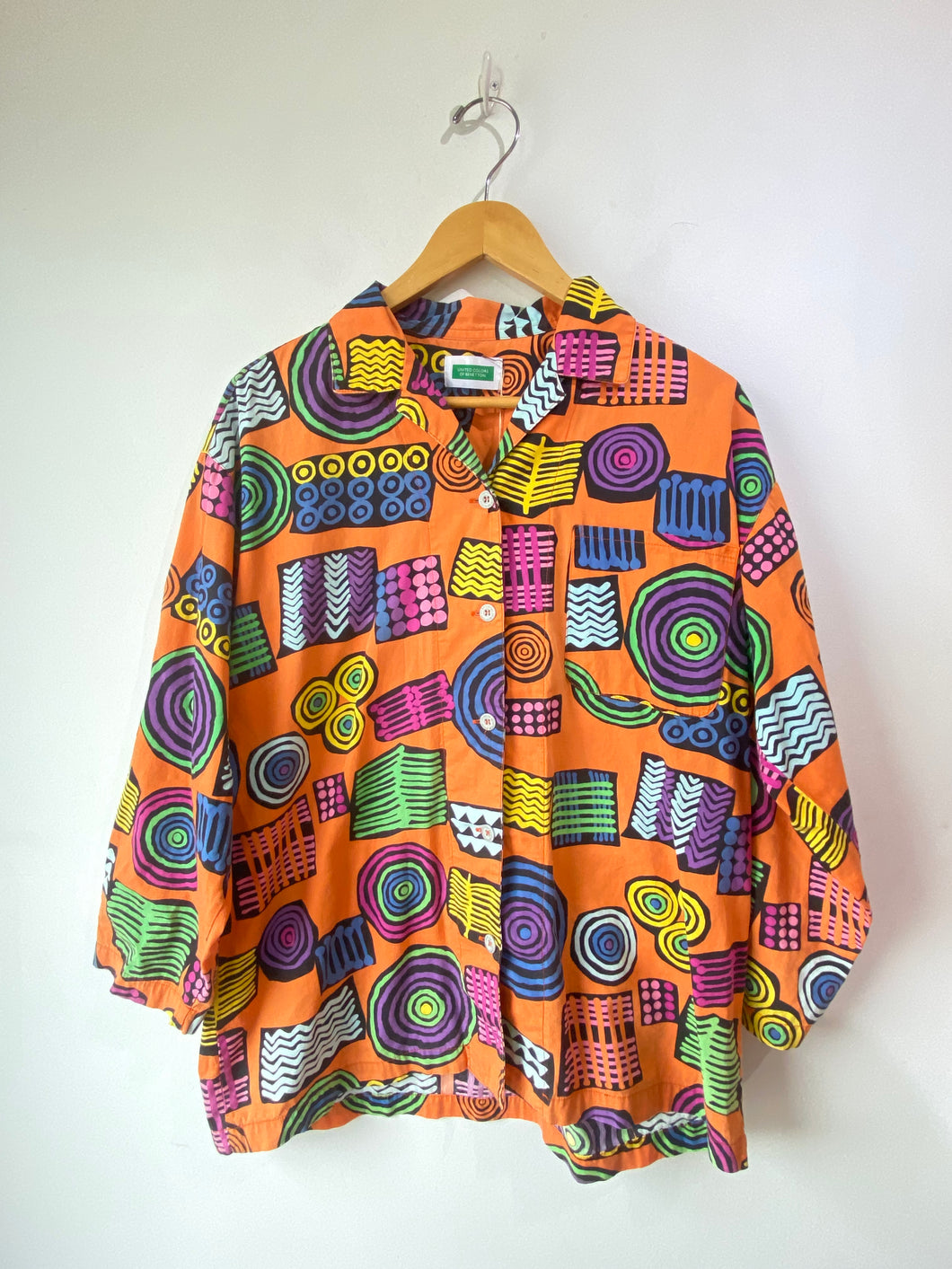 Vintage United Colors of Benetton Groovy Orange Shirt