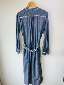 Banjanan Blue Chambray Long Sleeve Dress with Belt