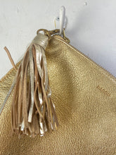 Baggu Gold Leather Clutch