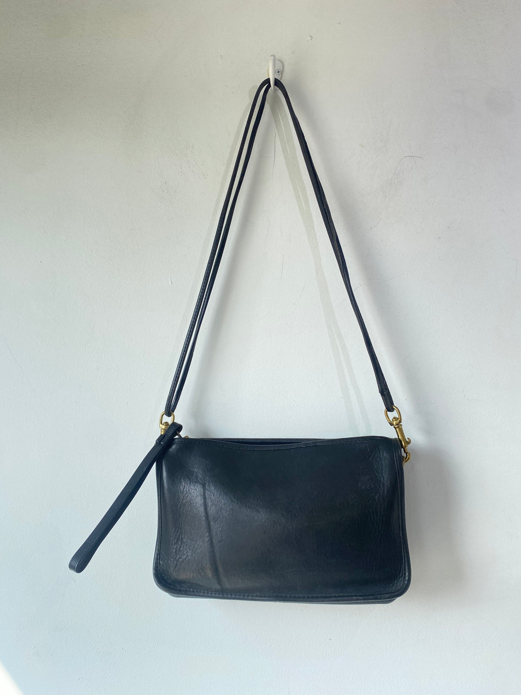 Vintage Coach Black Leather Cross Body