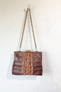 Vintage Brown Crocodile Purse