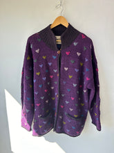 Vintage Planet Earth Imports Purple Heart Sweater Cardigan