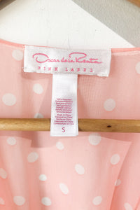 Vintage Oscar de la Renta Pink Polka Dot Robe