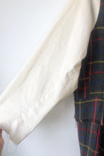 James Kidd Plaid Wool Coat with Woven Sleeves