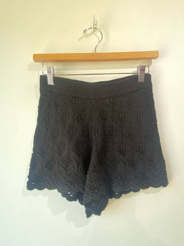 Sezane Black Knit Shorts