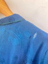 Vintage Chinese Silk Brocade Jacket in Ocean Blue