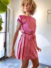 Vintage YSL Yves Saint Laurent Pink Striped Silk Scarf Dress