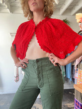 Vintage Red Crochet Capelet