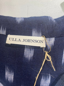 Ulla Johnson Navy Batik Print Tie Dress