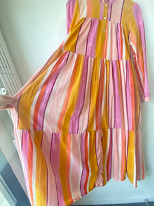 Matta Pink & Orange Striped Dress