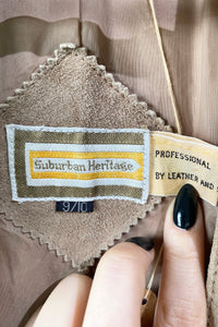 Vintage Suburban Heritage Tan Suede Jacket