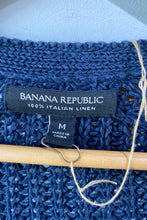 Vintage Banana Republic 90s Blue Linen Cardigan