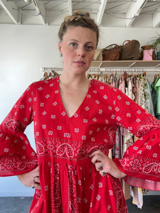 Madame Pauline Vintage Red Bandana Dress