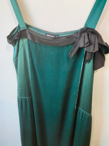 Vintage DKNY Green Velvet Slip Dress