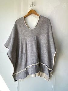 Handmade Nike Gray Sweatshirt Poncho