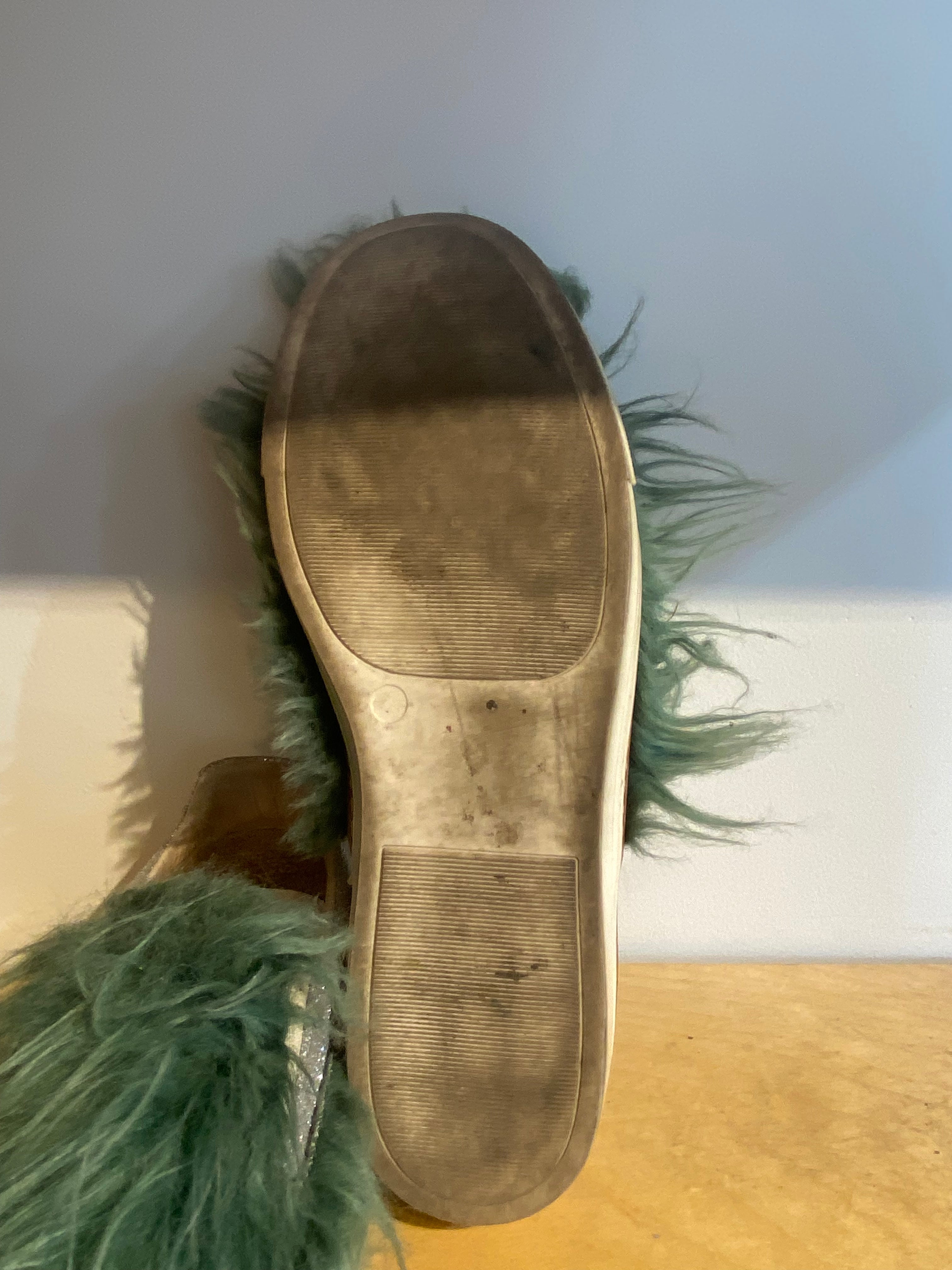Maison Martin Margiela Teal-Green Fur Shoes – The Curatorial Dept.