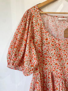 Doen Orange Liberty Floral Dress