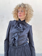 Vintage Black Ruffle Top