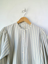 Doen White & Blue Striped Blouse