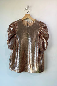 Ulla Johnson Blush Sequin Blouse sz 0