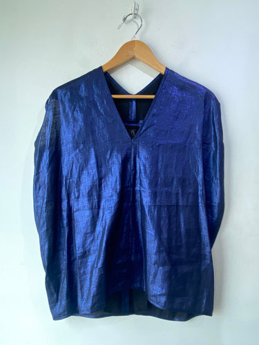 Zero +  Maria Cornejo Blue Metallic Top