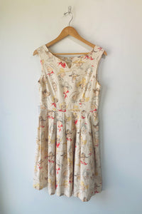Vintage Cowboy Print Sleeveless Dress
