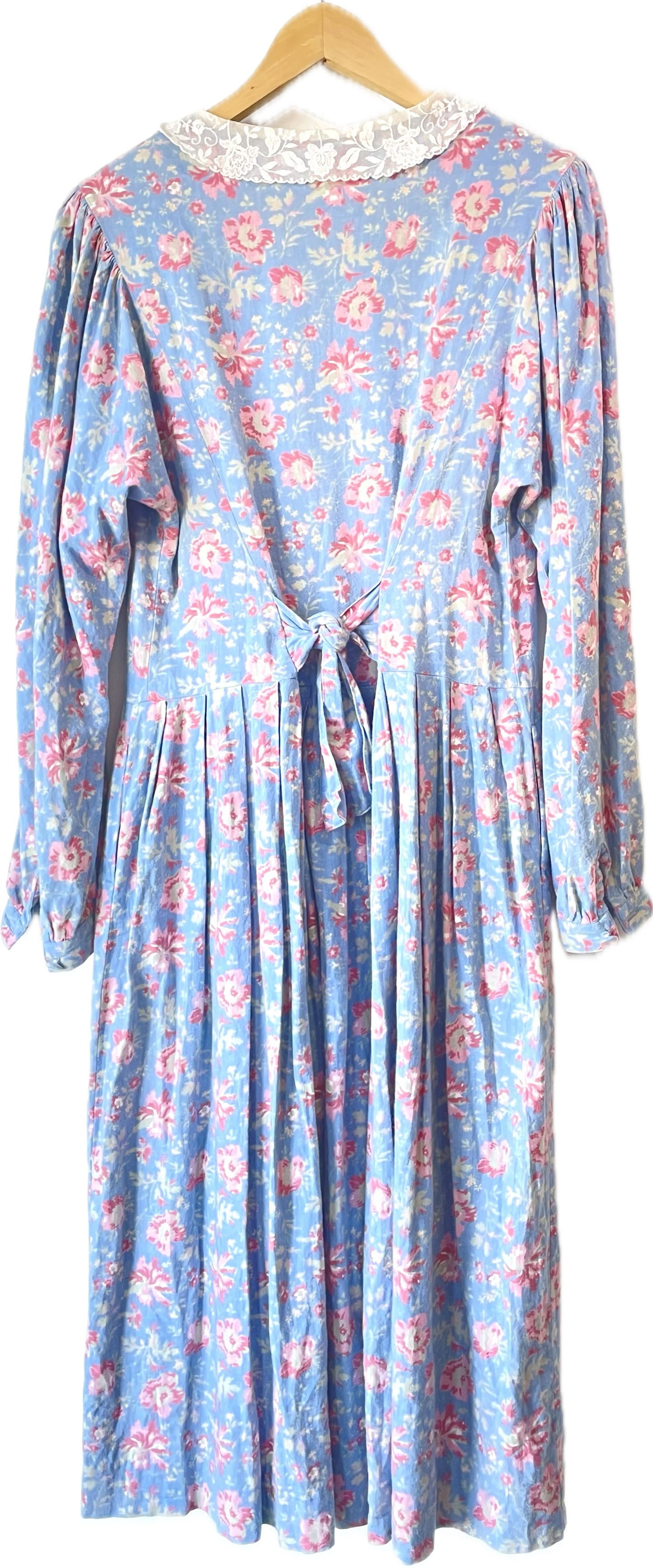 Laura Ashley Blue and Pink Floral Dress - The Curatorial Dept.