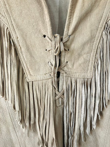 Vintage "The Leather Ranch" Tan Suede Fringe Top