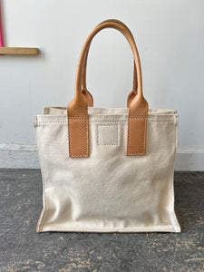 Agnes Baddoo Canvas and Tan Leather Bag