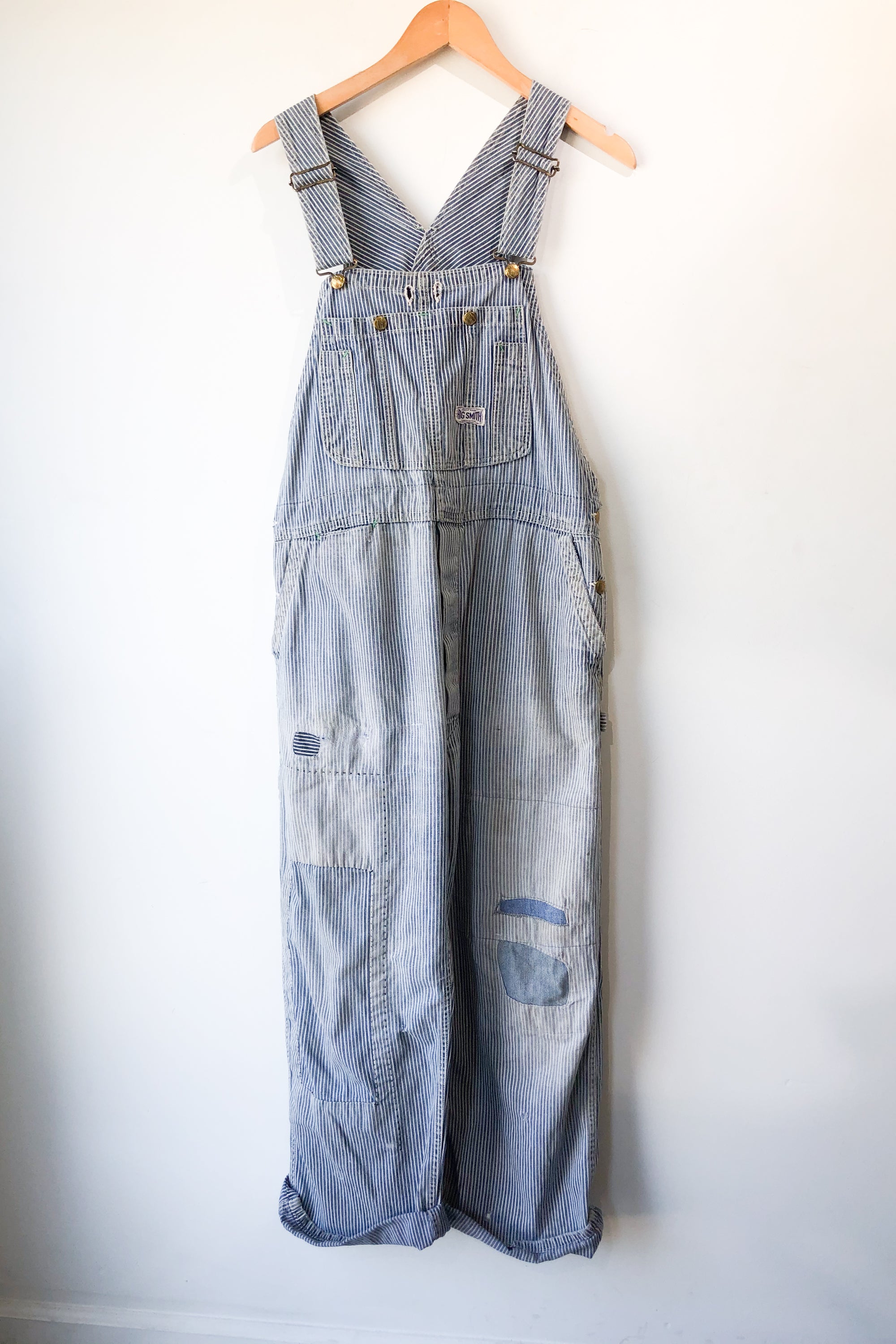 Vintage Big Smith Coveralls Denim Railroad Striped Engineer 40/42 deals Medium