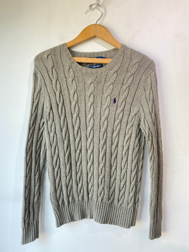 Vintage Polo Ralph Lauren Grey Cable Knit Sweater