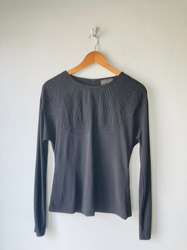 Vintage Gracia Black Long Sleeve Blouse