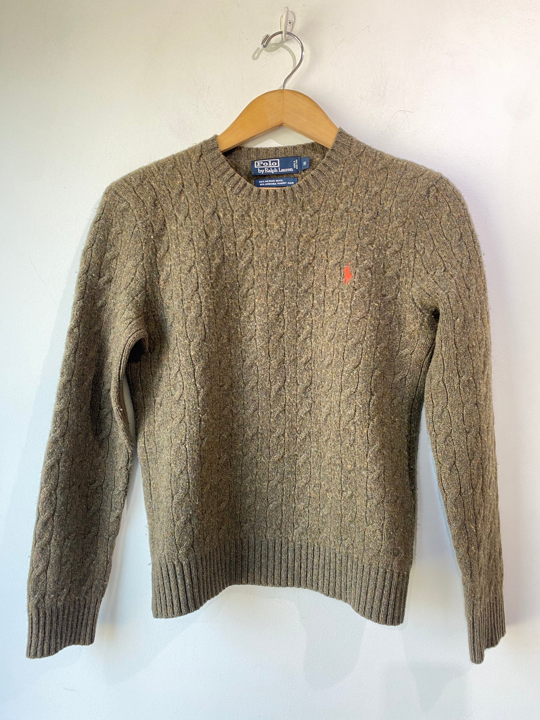 Vintage Polo Ralph Lauren Olive Cable Knit Sweater