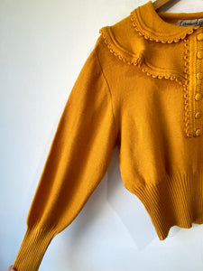 Vintage Chaumiere aux Tricots Mustard Sweater