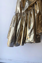 Vintage Steppin Out Gild Metallic Ruffle Dress