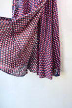 Vintage Red White Blue Block Printed Wrap Skirt