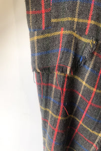 James Kidd Plaid Wool Coat with Woven Sleeves