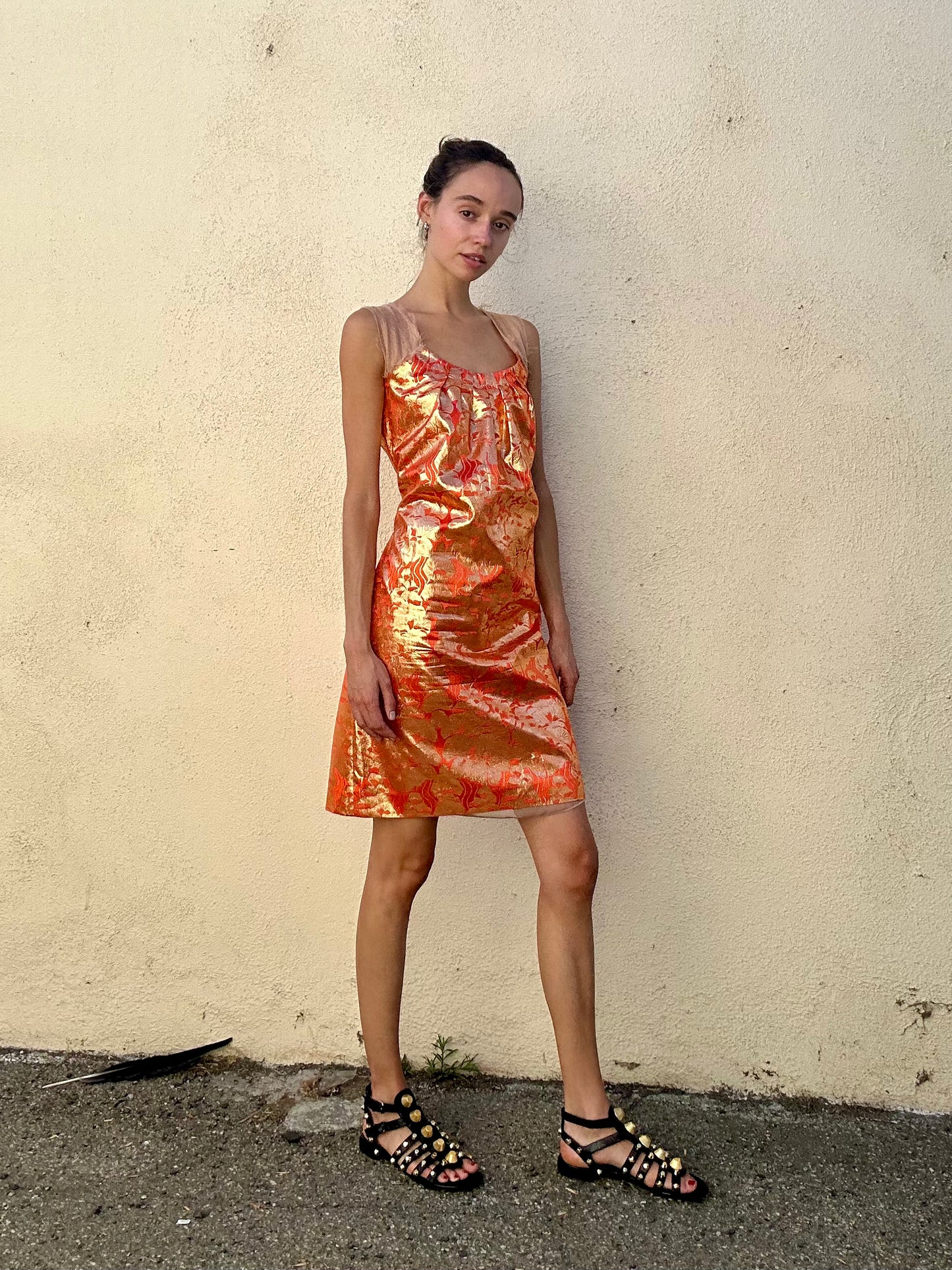Alberta Ferretti Orange Gold Dress The Curatorial Dept. Alberta Ferretti Orange Gold Dress The Curatorial Dept.