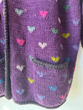 Vintage Planet Earth Imports Purple Heart Sweater Cardigan