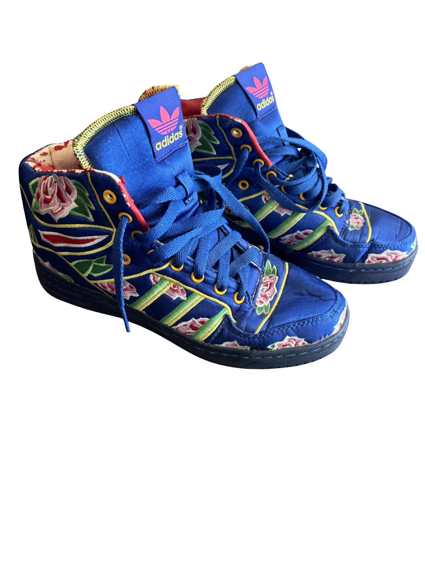 Adidas x Jeremy Scott Blue Floral High Tops – The Curatorial Dept.