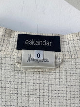 Vintage Eskandar Cream Linen Grid Jacket