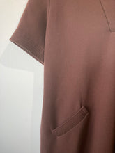 Vintage Oscar de la Renta Chocolate Brown Short Sleeve Dress