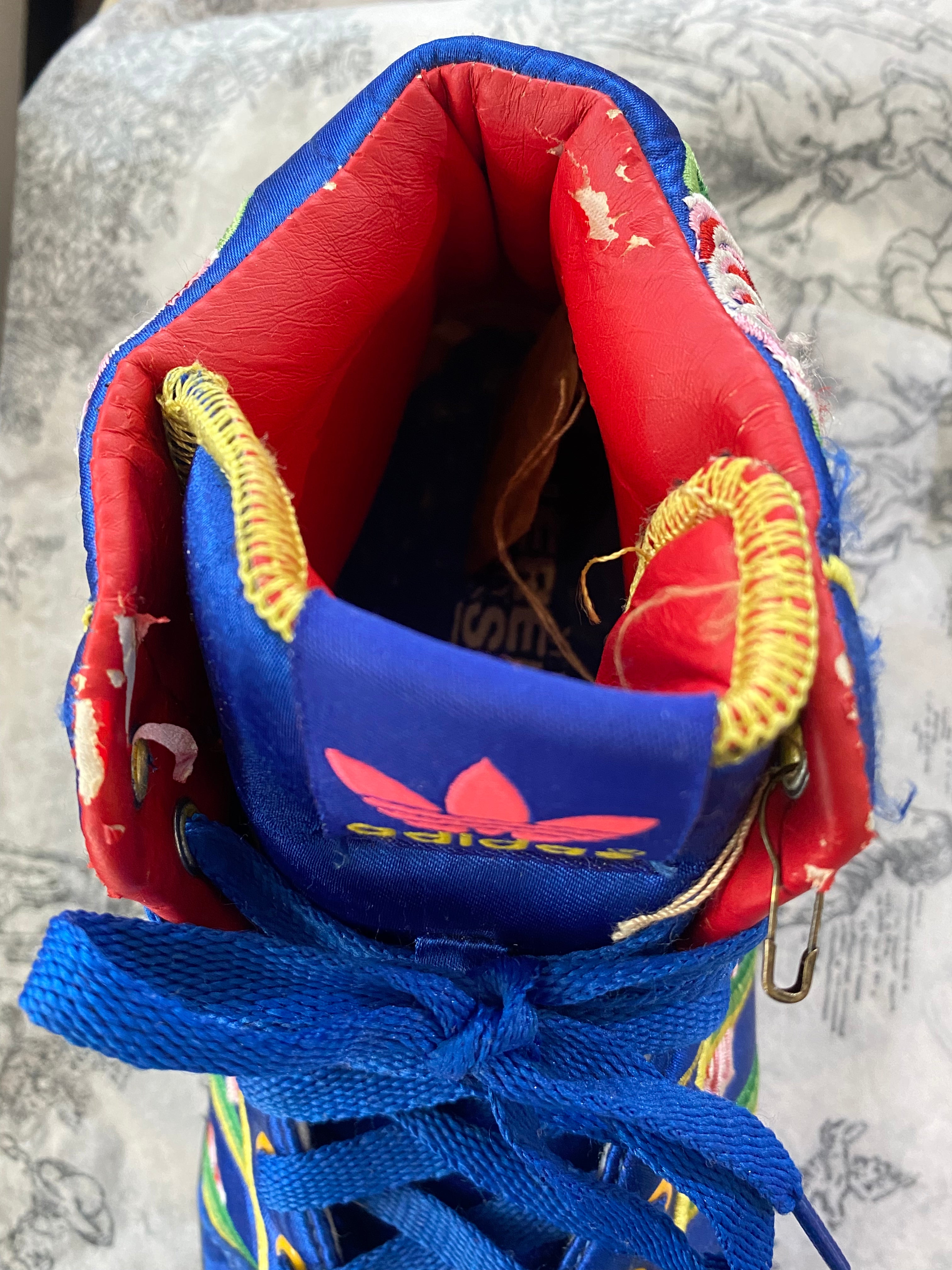 Adidas x Jeremy Scott Blue Floral High Tops – The Curatorial Dept.